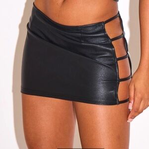 New leather mini black skirt PrettyLittleThing Black Mini Skirt